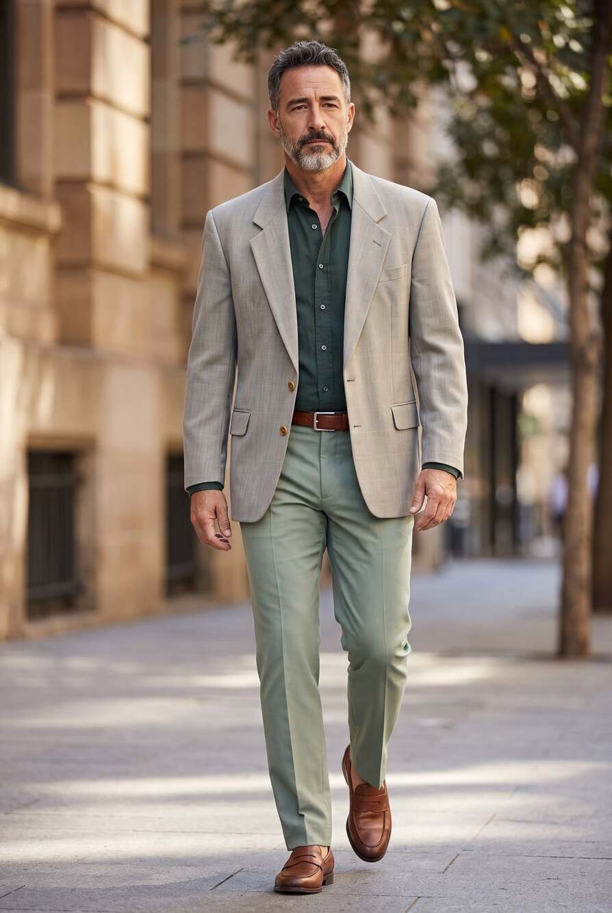 Hugo Boss Sport Coat Plaid Blazer Tan Grey